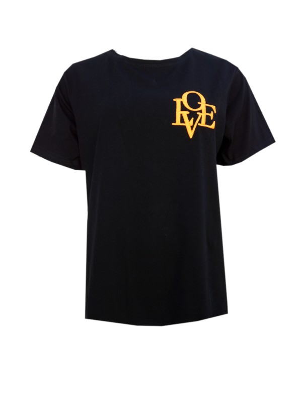 Shirt LOVE schwarz neonorange