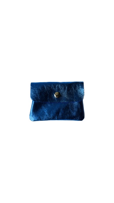 Geldbörse Mini blau metallic