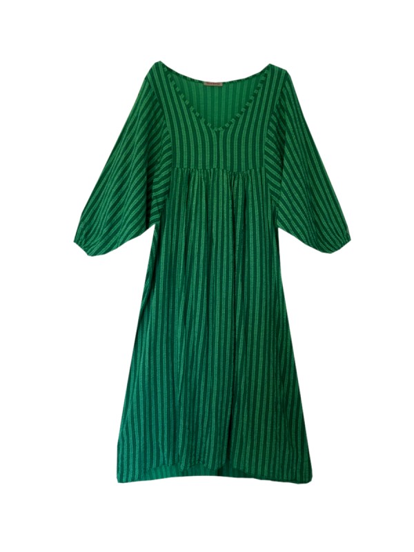 Kleid grün mit V-Ausschnitt