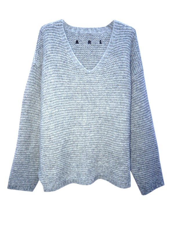 V-Pullover grey