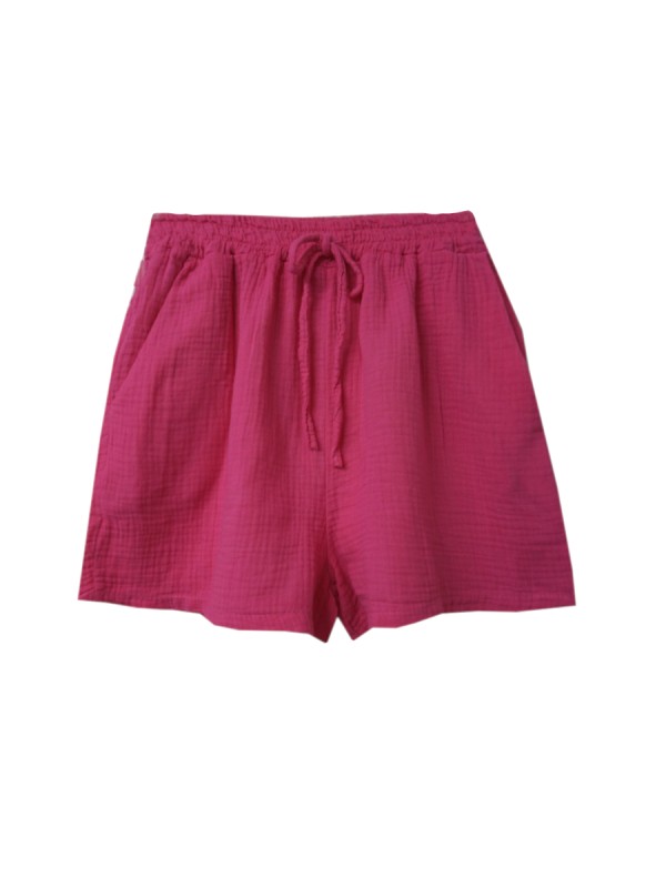 Shorts Musselin pink mit Band