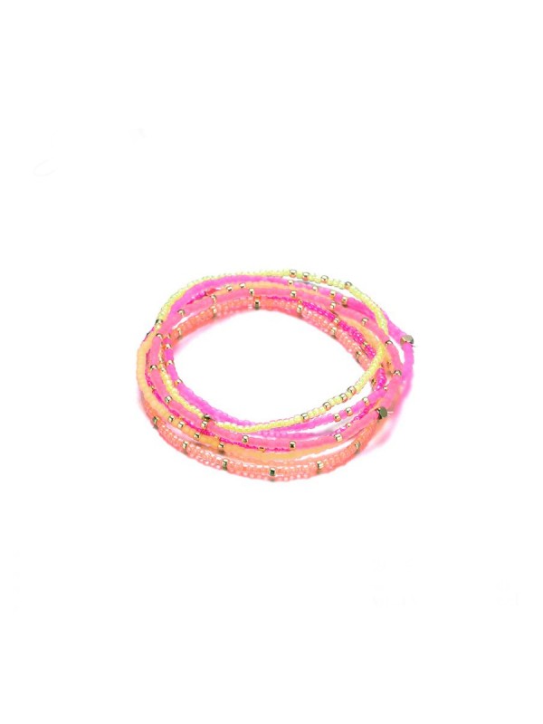 Armbänder MILO Glasperlenset neon pink orange
