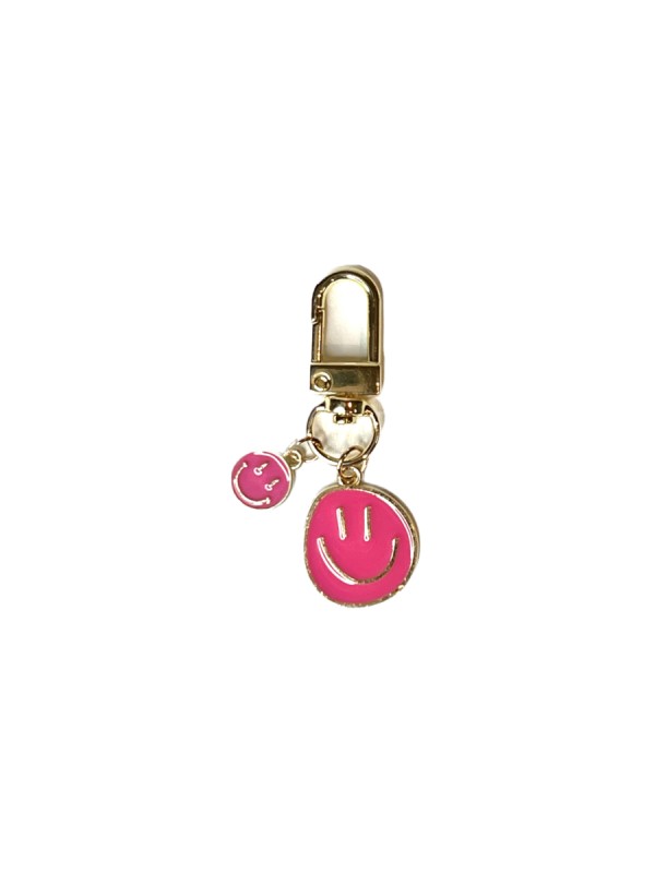 Schlüsselanhänger Smiley pink