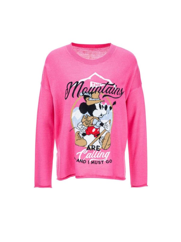 Pullover with mountain Mickey pink