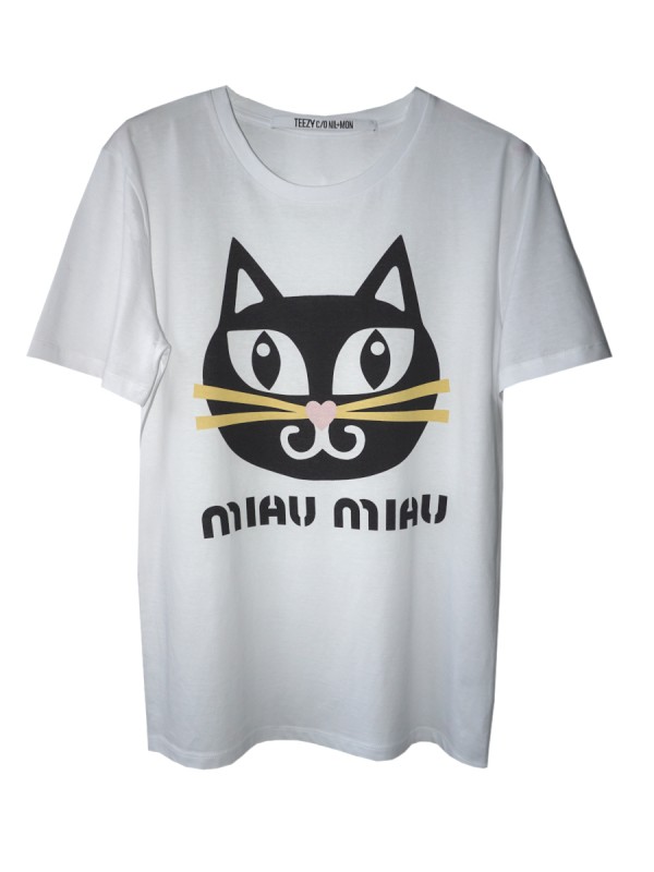 T-Shirt Miau weiß