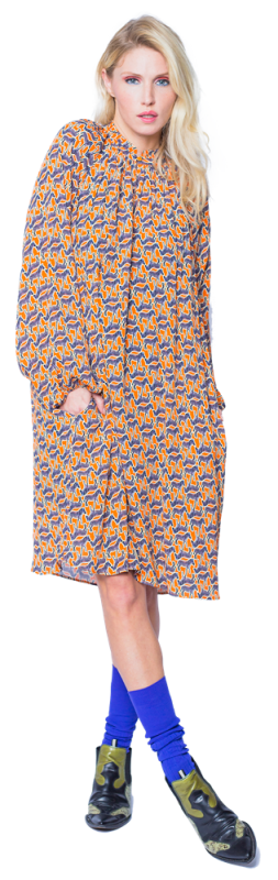 Kleid Oversize zebra orange